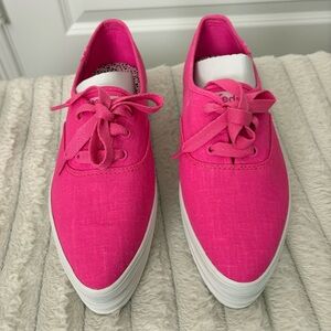 Keds Fuscia Point Linen Sneakers